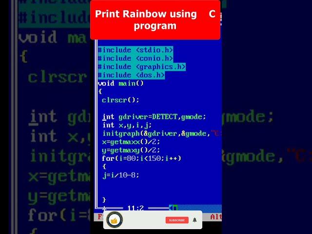 Create Rainbow Using C Programming ll#short ll #shortsvideo ll #shortsfeed ll #shorts ll #shortvideo