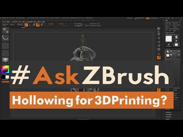 #AskZBrush - "How can I hollow out my model for 3D Printing using ZBrush?"