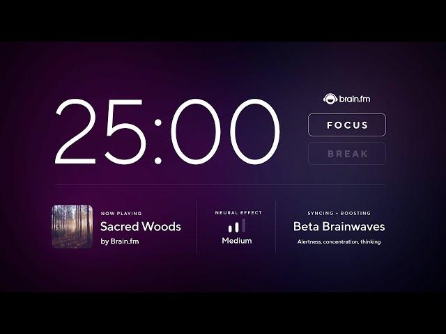 Focus music  30 minute Pomodoro deep work session  Music for maximum focus by Brain.fm