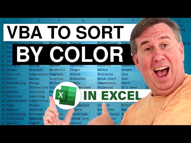 Excel Sort by Color - Using VBA Macro for Faster Sort by Color - Episode 2186