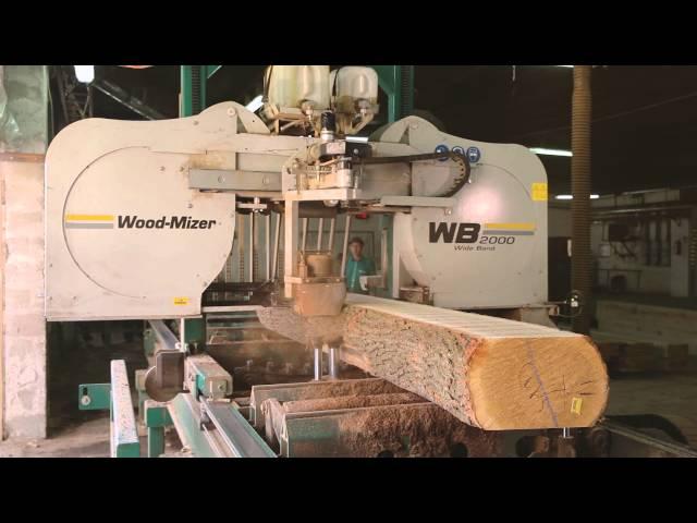 Wood-Mizer WB2000 wide band sawmill in action