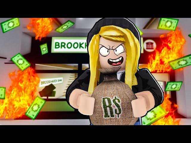 Trinity Plays Brookhaven & Robs the Bank in Roblox!!