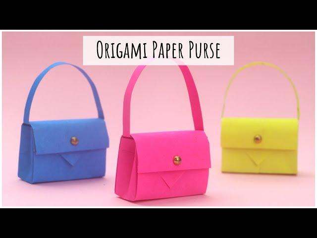 How To Make Origami Paper Handbag / Paper Purse