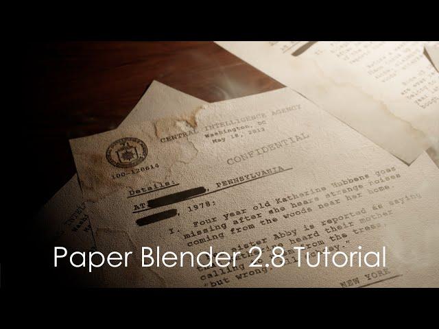 How to Create Realistic Paper in Blender 2.8