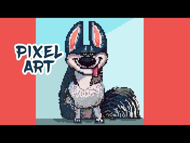 Pixel Art Drawing Timelapse Video for Dog Lovers| Pixel Art Digital Drawing | Pet Art Sketch