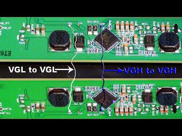 Led tv panel repairing  bypass method with another T-con.