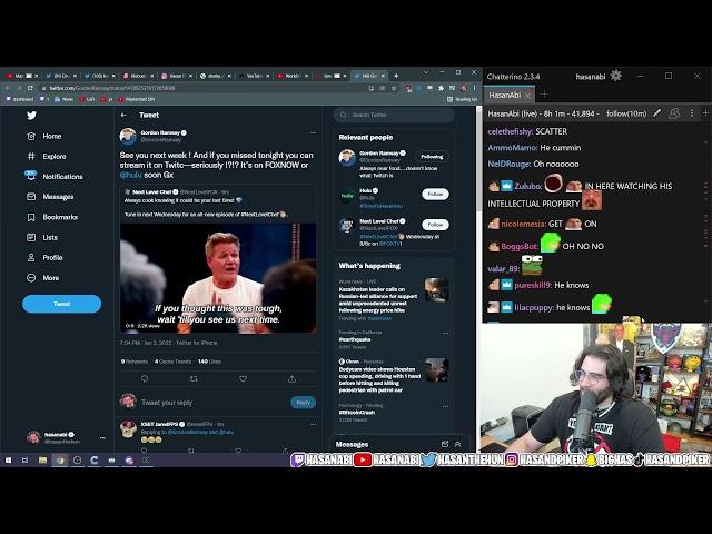 HasanAbi REACTS to Gordon Ramsay Twitch Tweet (Masterchef) (Next Level Chef)