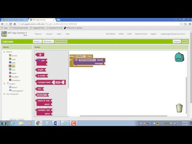 App Inventor - Talk to Me part 1