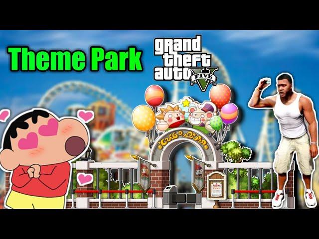 Shinchan and Franklin Going *Theme Park* in GTA 5 [Hindi] | Shinchan Going Theme Park | Amaan Ansari