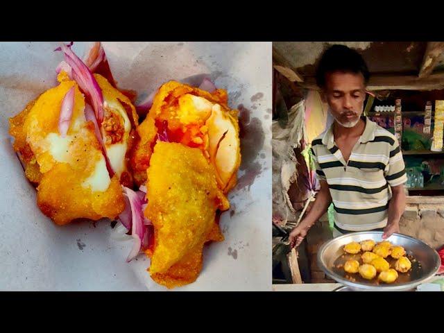 Desi Style Egg Pakoda making in Ostar Hat, Kendrapada || Crispy Egg Pakora Recipe & Preparation