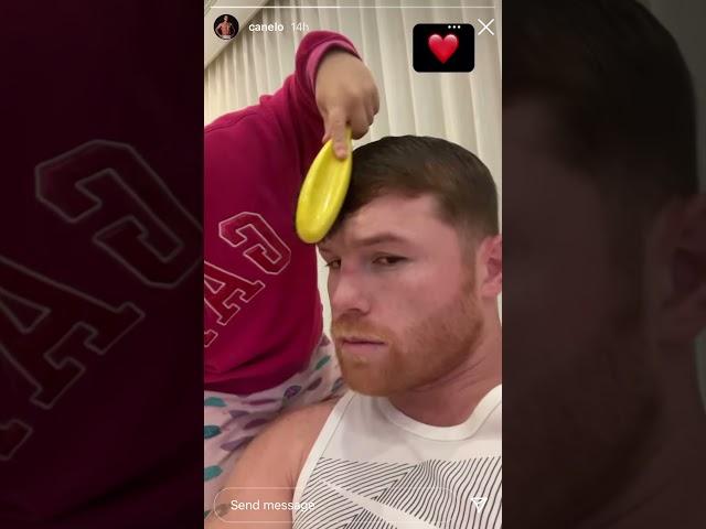 Canelo’s Daughter does his Hair