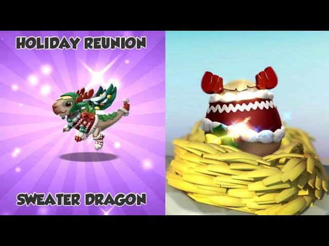 SWEATER DRAGON Unlocking + Hatching! Holiday Reunion Level 6 COMPLETE! - DML #1457