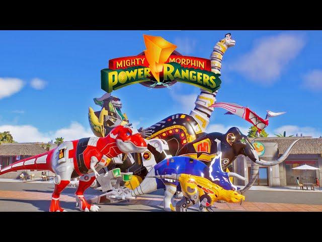 Power Rangers Dino Zords Vs Jurassic World: DragonZord, Titanus, Tyrannosaurus Zord, Sabertoothed