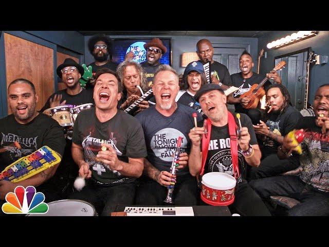 Jimmy Fallon, Metallica & The Roots Sing "Enter Sandman" (Classroom Instruments)