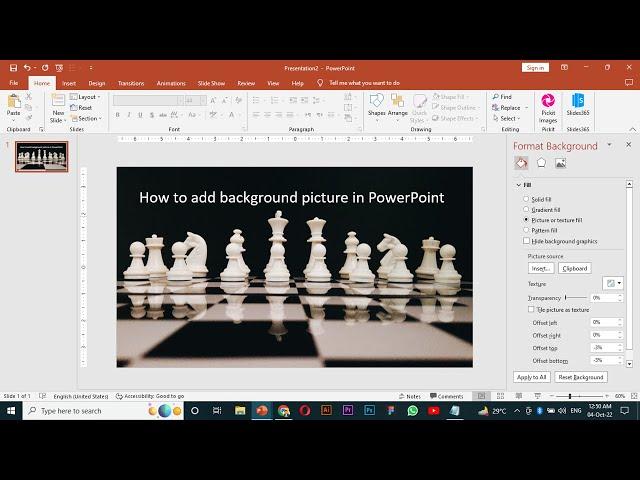 How to add background picture in PowerPoint | Add background image in PowerPoint