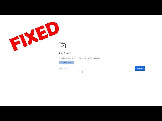 How to Fix Google Chrome Ran Out Of Memory Aw Snap Error