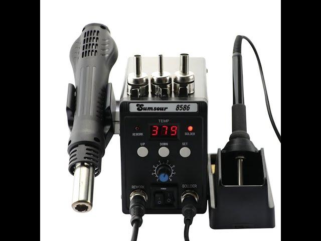 700W 2 in 1 Digital LCD Display 8586 SMD Soldering Iron Rework Station