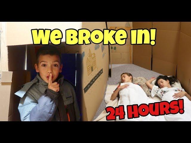 24 HOURS in THAT YOUTUB3 FAM's Boxfort Maze! WE SNUCK INTO THEIR HOUSE!