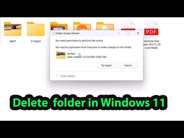 You need permission to perform this action delete folder windows 11