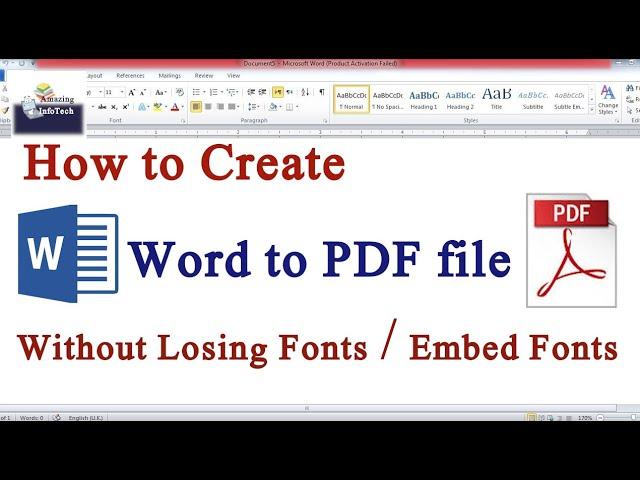 How to convert Word file into PDF without losing fonts in Urdu | Embed Fonts in Microsoft Word 2013