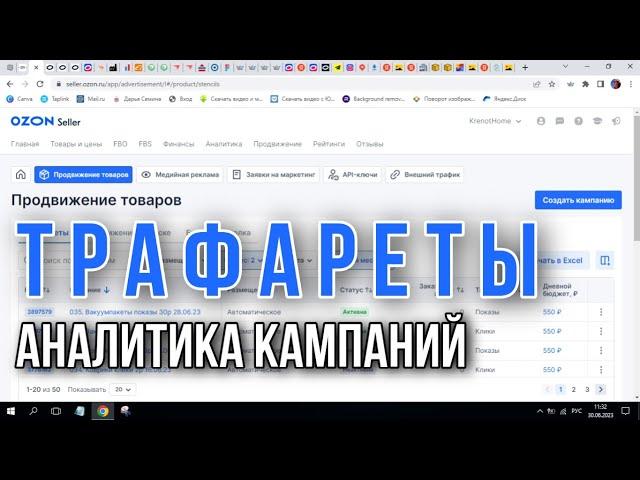 OZON Аналитика кампаний по трафаретам. Продвижение от Озона, трафареты и как они работают