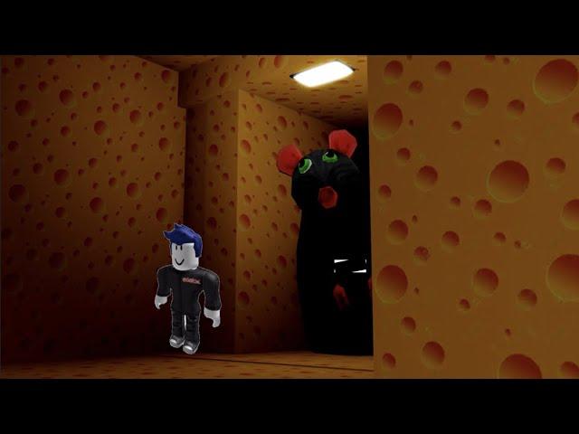 СТРАШНАЯ КРЫСА ОХОТИТСЯ НА НАС! ПОБЕГ ИЗ СЫРА ЛАБИРИНТА В ROBLOX