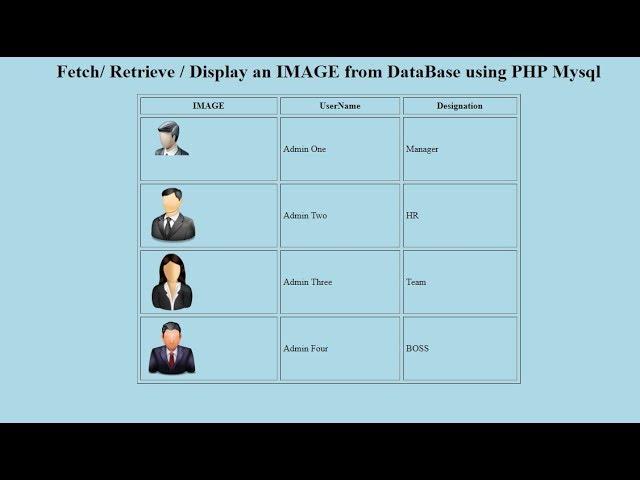 How to Fetch / Display an IMAGE from DataBase using PHP Mysql