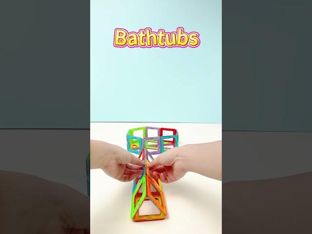 Let’s build a bathtub with Condis magnetic building blocks for our hero! #magnetbausteine