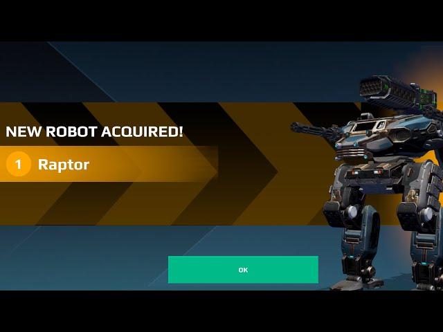 [WR] Winning Raptor From Gold Purple Data Pad  | War Robots