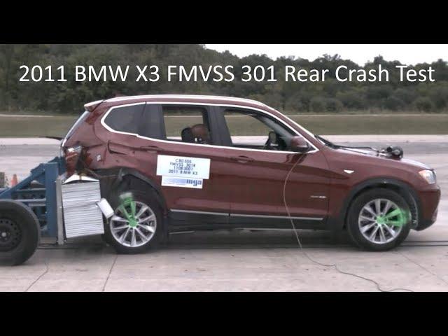 2011-2017 BMW X3 (F25) FMVSS 301 Rear Crash Test (50 Mph)