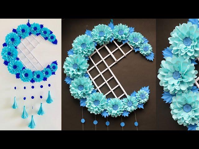 Paper Flower Wall Hanging- Easy Wall Decoration Ideas - Paper craft - DIY Wall Decor