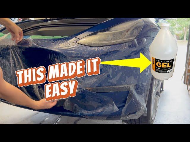 Tesla Model Y Front Bumper Xpel PPF installation DIY job