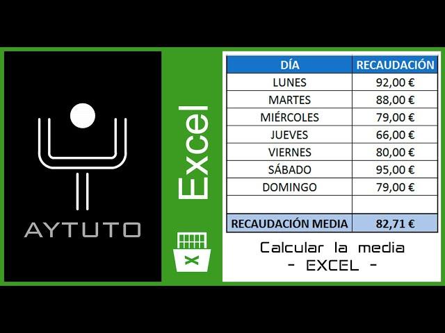 Calcular la media en EXCEL