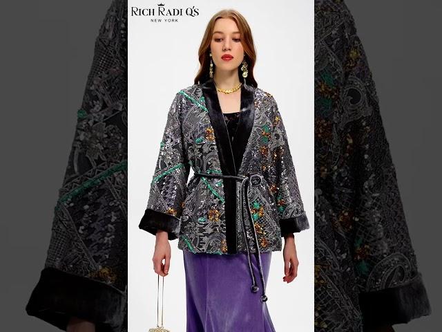 Exquisite Beadwork Silk Velvet Jacket