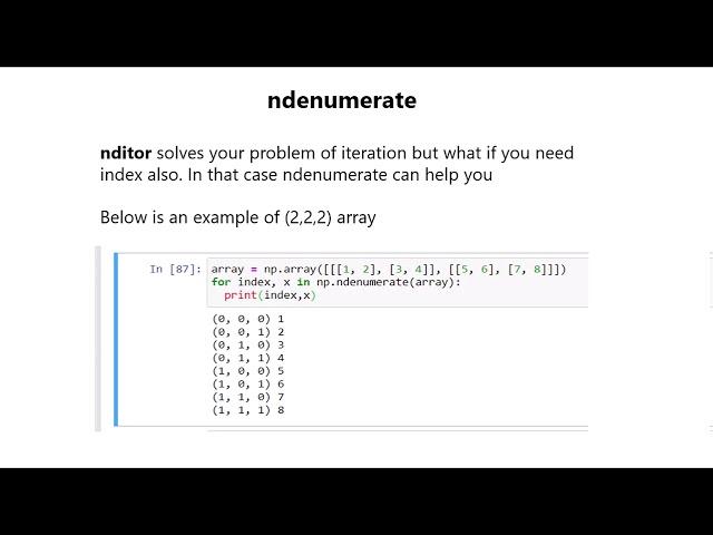 Numpy array Iterate tutorial