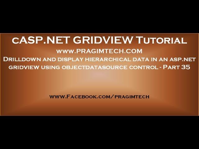 Drilldown and display hierarchical data in gridview using objectdatasource control - Part 35