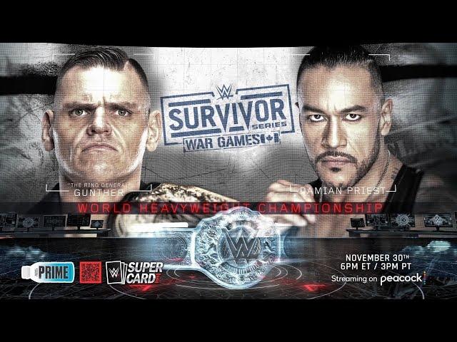 WWE SURVIVOR SERIES WARGAMES 2024 GUNTHER VS DAMIAN PRIEST OFFICIAL MATCH CARD