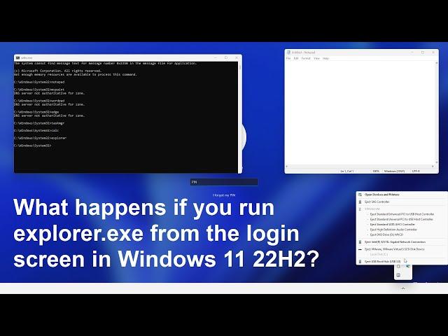 What happens if you run explorer.exe from the login screen in Windows 11 22H2?