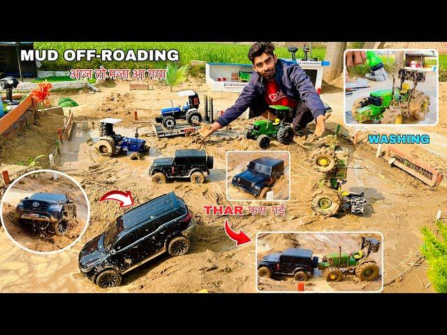 Rc tractor and cars mud off-roading full fun in mud -@Aakash946