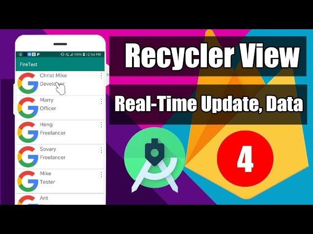 Update Remove with Firebase Realtime in RecyclerView Items | Firebase Android #4