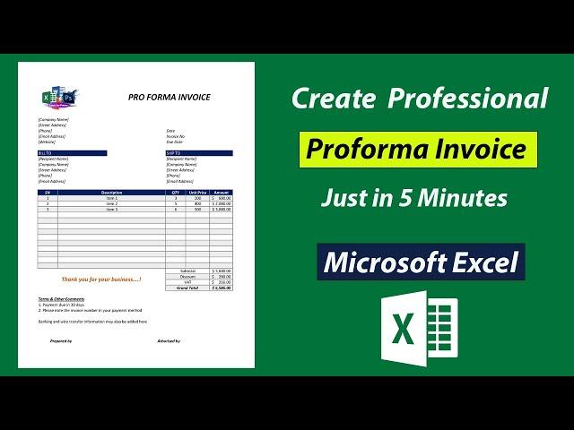 How to Make a Professional Invoice in Excel | Proforma Invoice