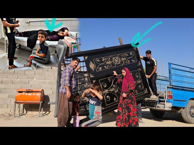 Nomadic Life: Narges Falls and Ali Brings a Door to the Yard 