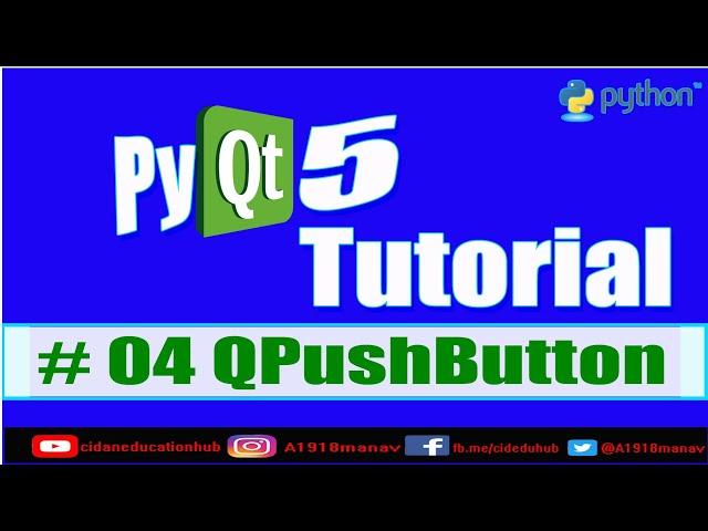 Button in Pyqt5 ||PyQt5 full Course || Chapter 04 || #QPushButton