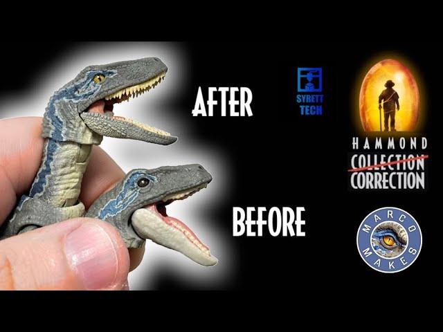 I performed Plastic Surgery on the Hammond Collection Velociraptor Blue using our Replacement Parts!