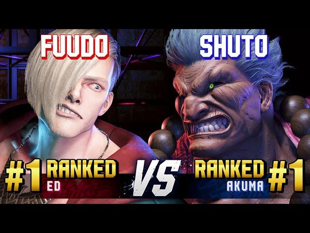 SF6 ▰ FUUDO (#1 Ranked Ed) vs SHUTO (#1 Ranked Akuma) ▰ High Level Gameplay