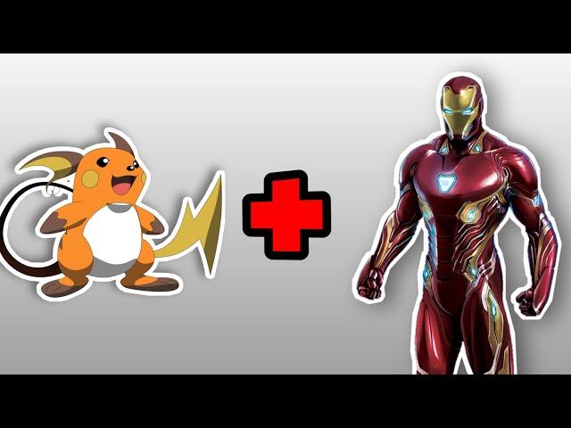 Raichu + Ironman combining drawing! | Pokemon!  #short