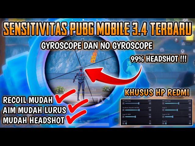 SENSITIVITAS PUBG TERBAIK GYROSCOPE DAN NO GYROSCOPE UNTUK SEMUA HP REDMI TERBARU | PUBG MOBILE 3.4