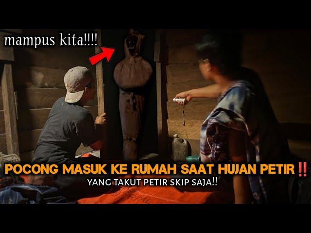 CAMPING HOROR DI RUMAH ANGKER SAAT HUJAN BADAI PETIR POCONG MASUK KE RUMAH DI TENGAH MALAM!!!