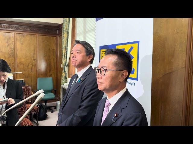 （フル）10月31日 榛葉幹事長•古川国対委員長ぶら下がり（自民党との幹事長•国対委員長会談を終えて）