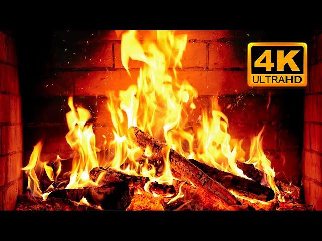  Fireplace 4K UHD! Christmas Fireplace with Crackling Fire Sounds. Fireplace Ambience